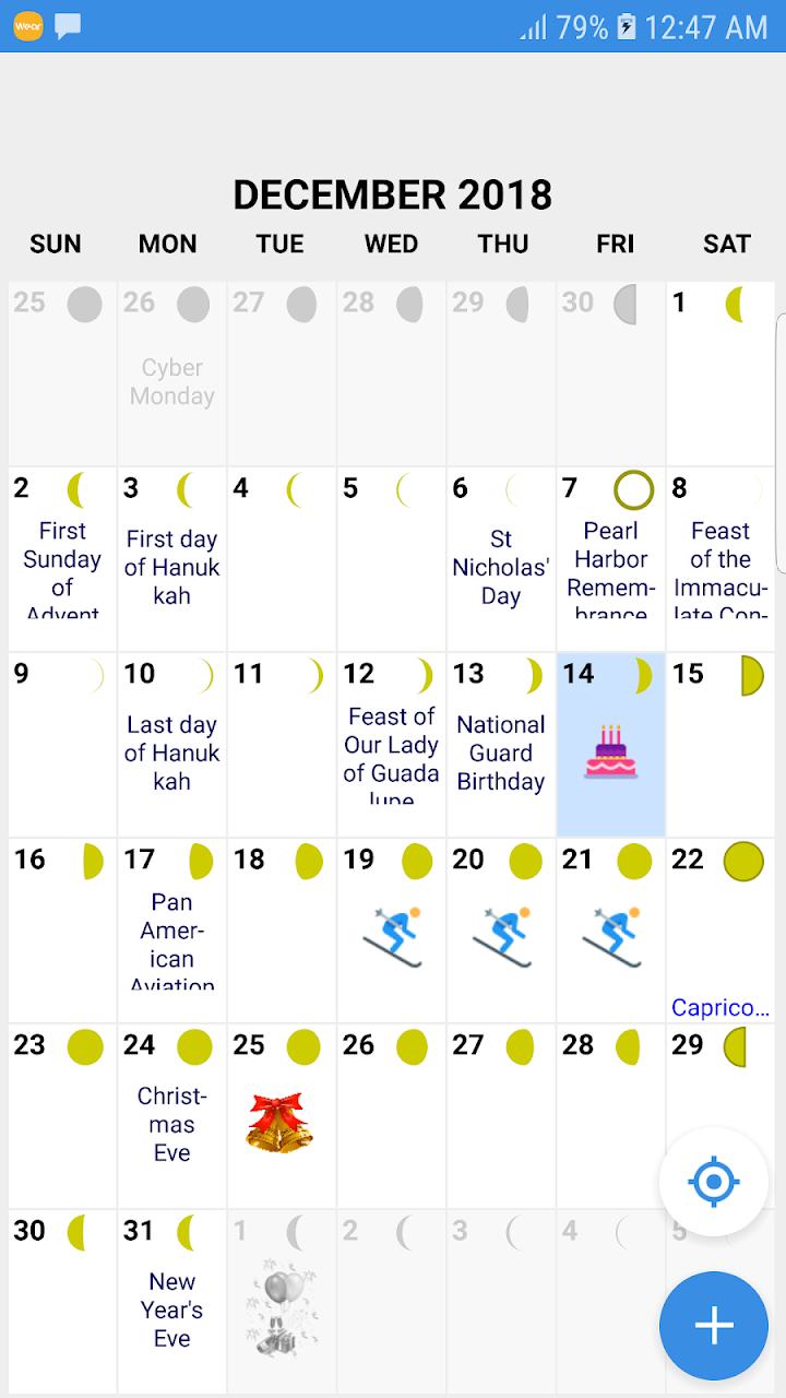 USA Calendar screenshot