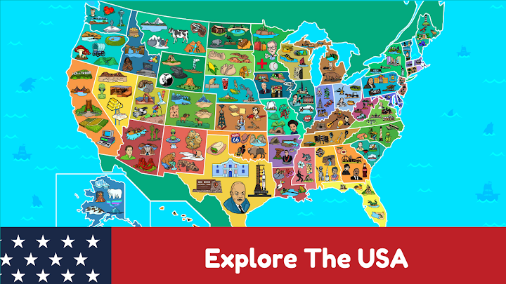 USA Map Kids Geography Games screenshot