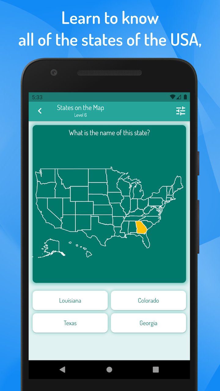 Quiz USA - States and Cities screenshot