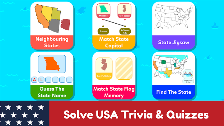 USA Map Kids Geography Games screenshot